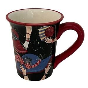 Certified International Susan Winget Red Hat Mug 15oz Red Handle Black Retired